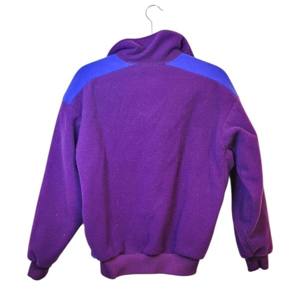 Vintage Columbia Women's Purple And Teal Made In USA Fleece Full Zip Jacket SZ M - Picture 2 of 5